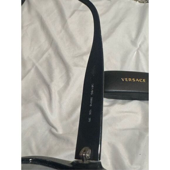 VERSACE vintage sunglasses rare wrap black square frame shield mask oversized